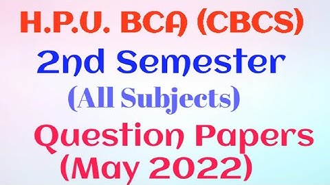 BCA | 2nd Semester | Question Paper| May 2022
