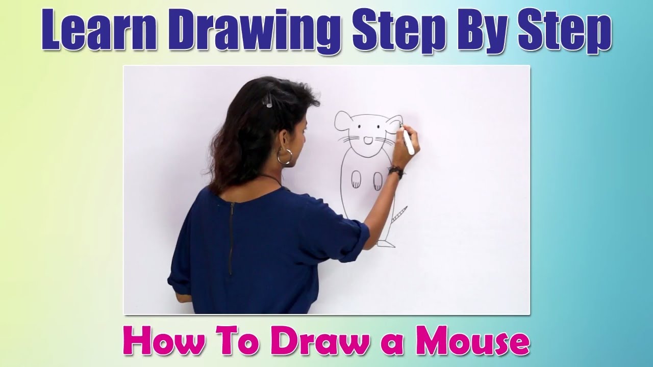 How to Draw Animals For Children | How to draw a Mouse ...
