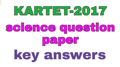 KARTET-2017-science question paper key answers