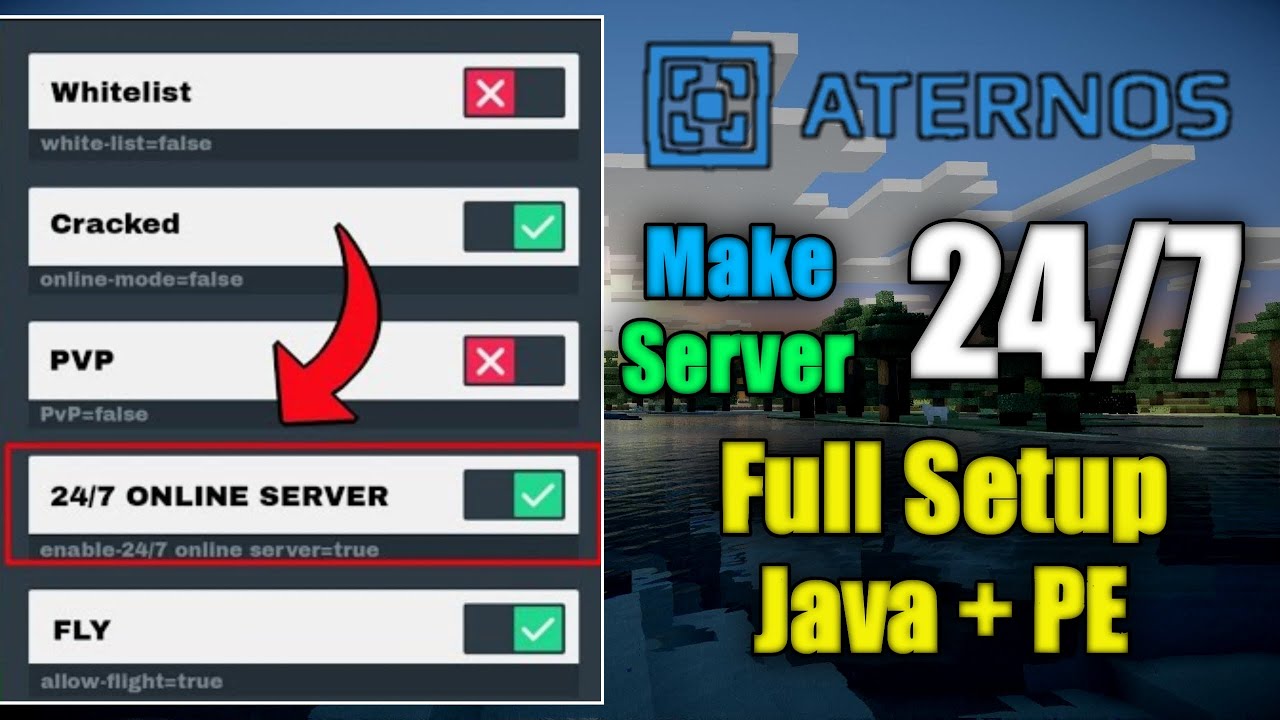 How to make 24/7 Minecraft server  How to make java + pocket server in  Minecraft 