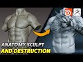 ZBrush Anatomy Crushed in Houdini - Timelapse!