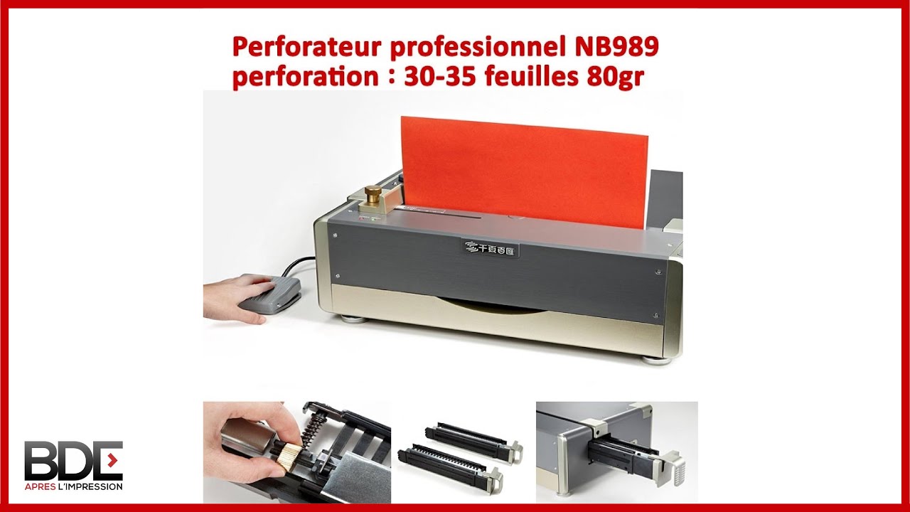 Perforatrice Professionnelle 30 Trous - Capacité 5 Feuilles - Réglable 7 Spécifications (12 à 30 Trous) - Pour Bureau, École - 3