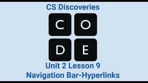 Hyperlinks Navigation Bar-Lesson 9