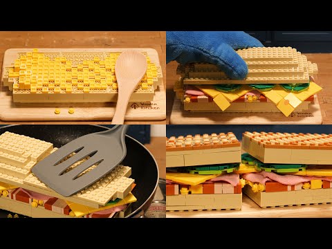 Lego in real life | Lego Grill Sandwich | Stop motion Cooking & ASMR | Miniature