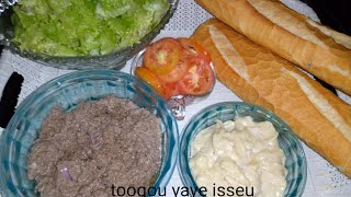 🍞 pain thon mayonnaise fait maison salade tomate fraîche