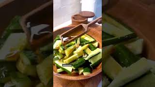 This spicy asian cucumber #saladrecipe  is unreal! Full Recipe in the Description  #shortvideo