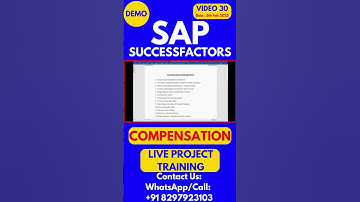 SAP SuccessFactors Compensation Training Online Tutorial Class 30 2025 #sapsuccessfactorstraining