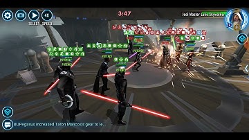Reva/GI/5th/7th/8th (15% HP) vs. JML/JKL/JKR/Bastila/Jolee (15% HP, OR no revive): 65 baners
