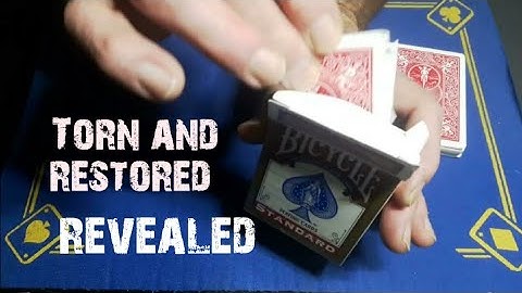 Super visual TORN and RESTORED gimmick card trick revealed