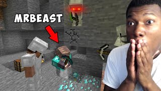 3 Minecraft Speedrunners VS Hunter ft. MrBeast REACTION