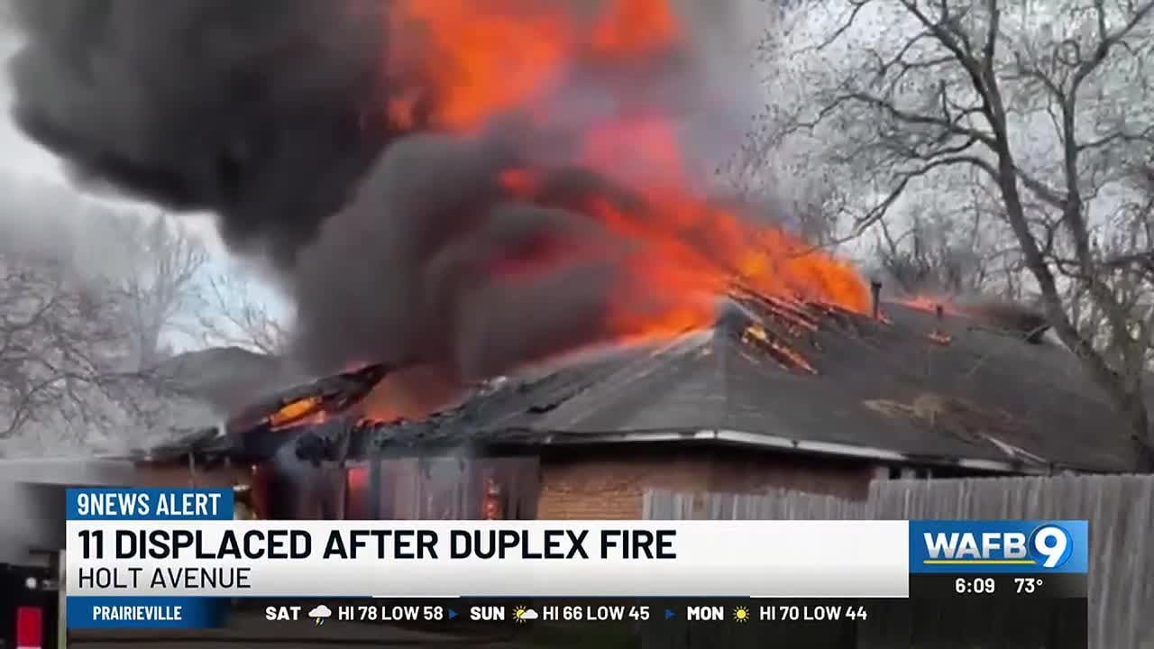 11 displaced, 2 units considered total loss following duplex fire - YouTube