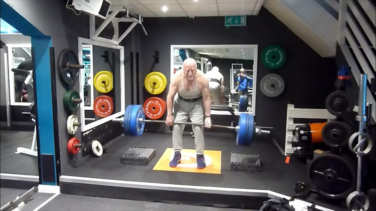 85 year old Ernest Tuff Deadlifting 205kg off 2 Blocks 19th February