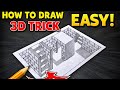 How to Draw 3D Stairs on Paper | Simple Trick Art#drawing