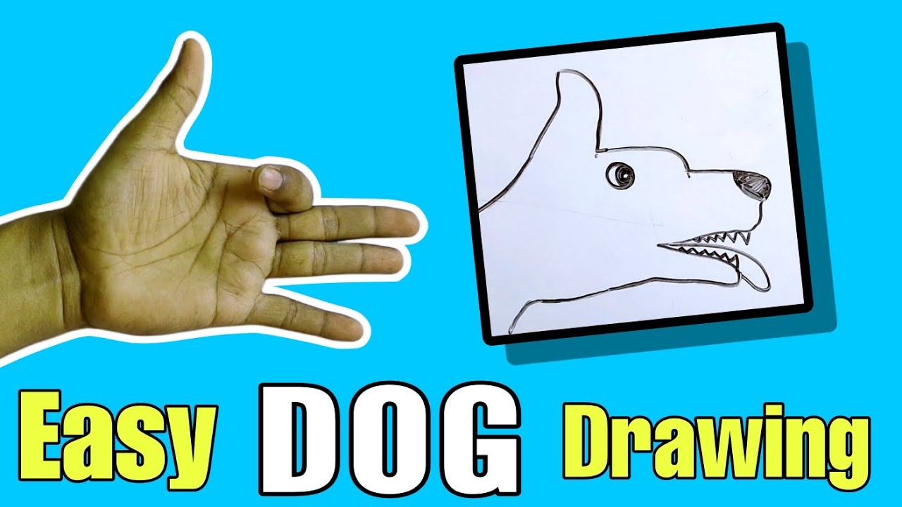 Easy DOG Drawing Dog Drawing Easy Drawing Simple step easydrawing YouTube