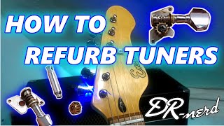 How To Refurbish Guitar Tuners / Machine Heads (play test at 13:30) | Encore Strat | DR-NERD