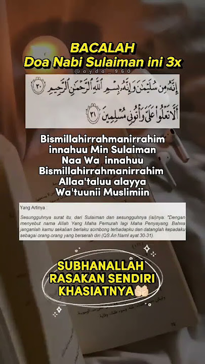 Doa Nabi Sulaiman As Menundukkan Raja Jin Dengan Izin Allah