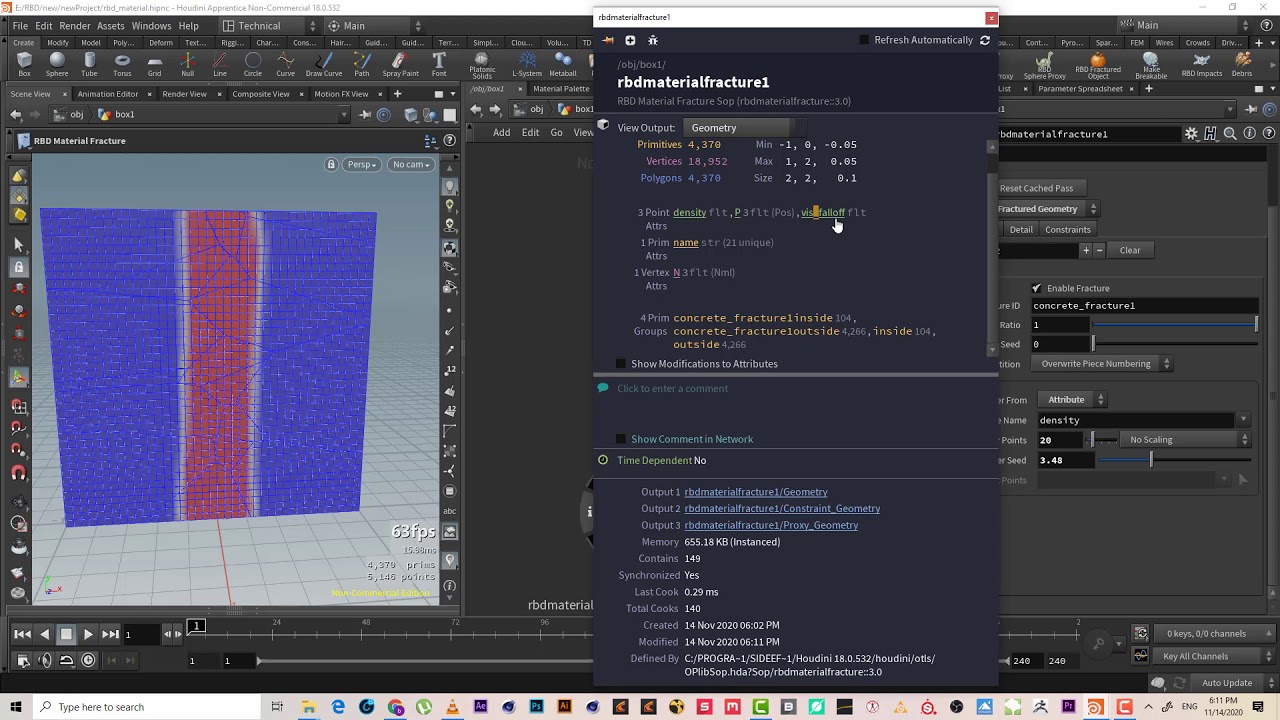 129 RBD Material Fracture Concrete in Houdini عقدة كسر المواد الخرسانية ...
