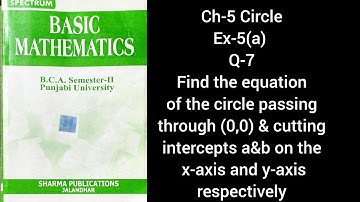 find eq of circle passing through (0,0) & cutting intercepts a&b on the x-axis & y-axis respectively