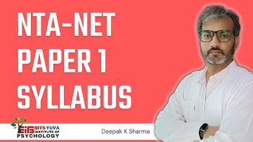 NTA NET Paper 1 by Deepak K Sharma | BITS YUVA Institute of Psychology