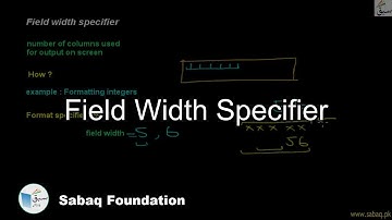 Field width specifier, Computer Science Lecture | Sabaq.pk
