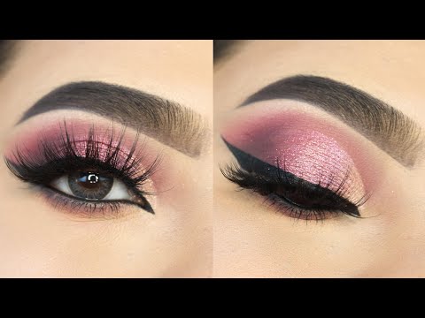 Soft Glitter Pink Cut Crease eye Makeup || How to CUT CREASE || Detail Eye Makeup Tutorial || Shilpa