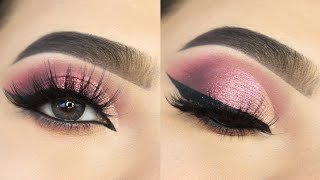 Soft Glitter Pink Cut Crease eye Makeup || How to CUT CREASE || Detail Eye Makeup Tutorial || Shilpa screenshot 5