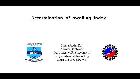 Determination of swelling index: Pharmacognosy and Phytochemistry practical lecture video