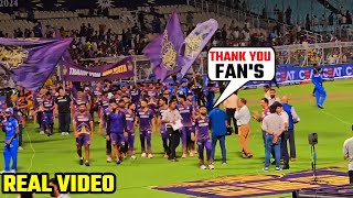 Whole KKR team did the victory lap around Eden Gardens, thanking the fans #kkrvsmi #rohitsharma