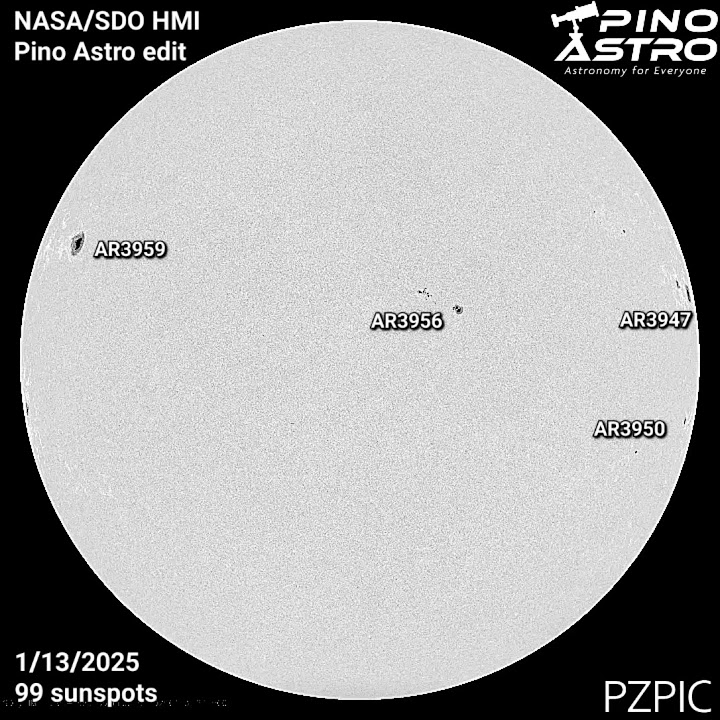 Daily sunspots january 13 2025 1 13 25 pinoastro youtube