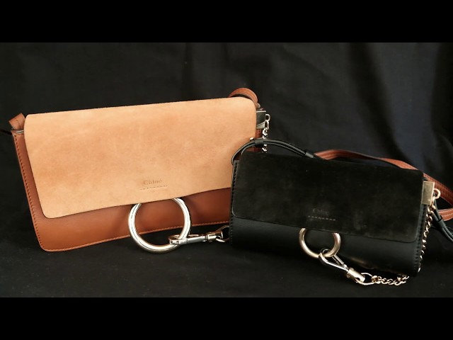 Chloe Faye Small and Chloe Faye (Mini) Wallet on Strap, Size Comparison 