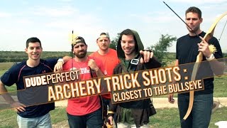 DUDE PERFECT | Archery Trick Shots: Closest To The Bullseye