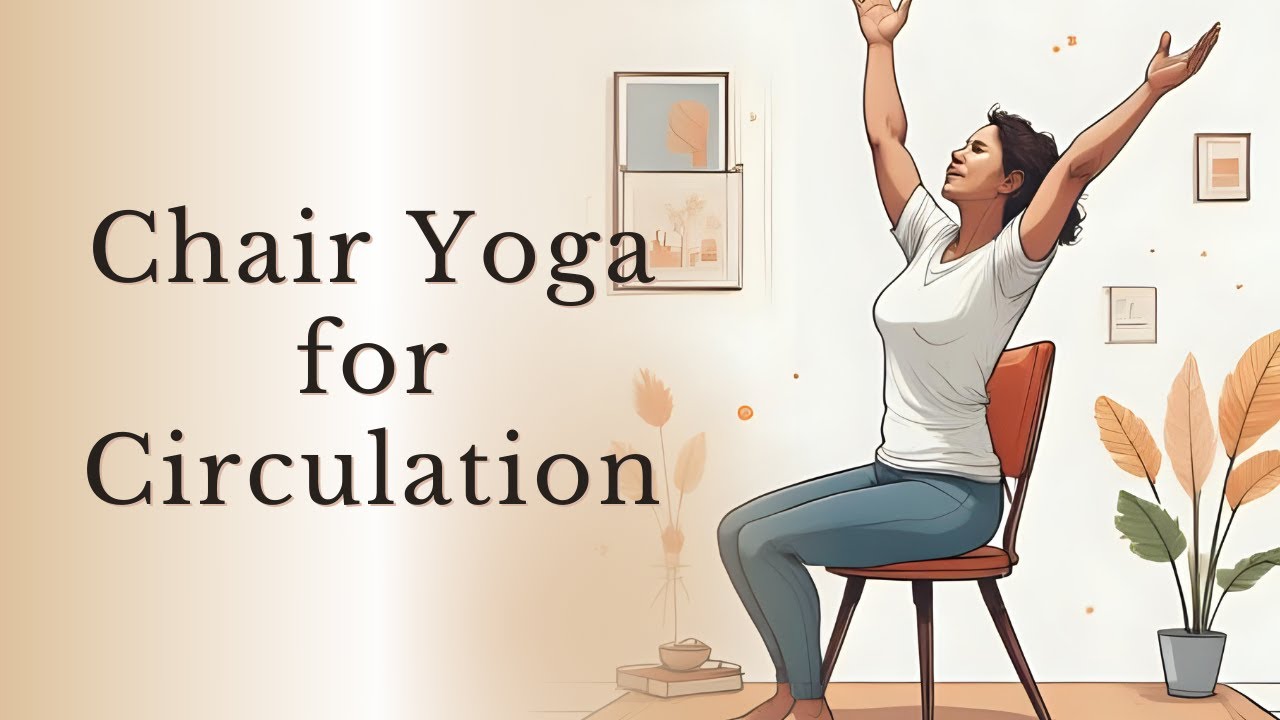 Woman doing chair yoga for circulation and joint nourishment — The Subtle Way