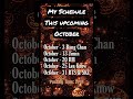 My october schedule