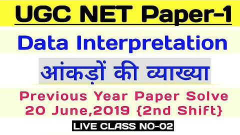 Data Interpretation for UGC NTA NET JRF Paper1| Solved Paper| ugc nta net paper1| Lecture No-02|