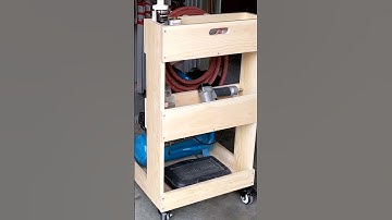 From Tripping Hazard to Dream Ride: DIY Air Compressor Cart! #woodworking #diy #workshopideas