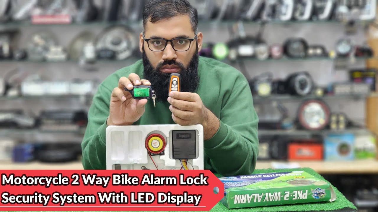 Motorcycle 2 Way Bike Alarm Lock Security System With LED Display - YouTube