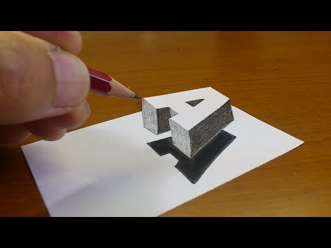 Very Easy!! How To Drawing 3D Floating Letter \