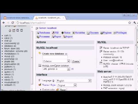 Beginner PHP Tutorial  110 - phpMyAdmin Part 1
