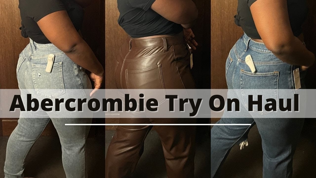 ABERCROMBIE & FITCH Try On Haul Faux Leather Pants + Jeans + Mini Skirts