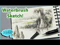 Sketching Landscape with a Waterbrush &amp; Gouache