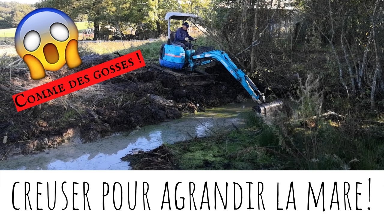 Agrandir une mare à la mini-pelle !