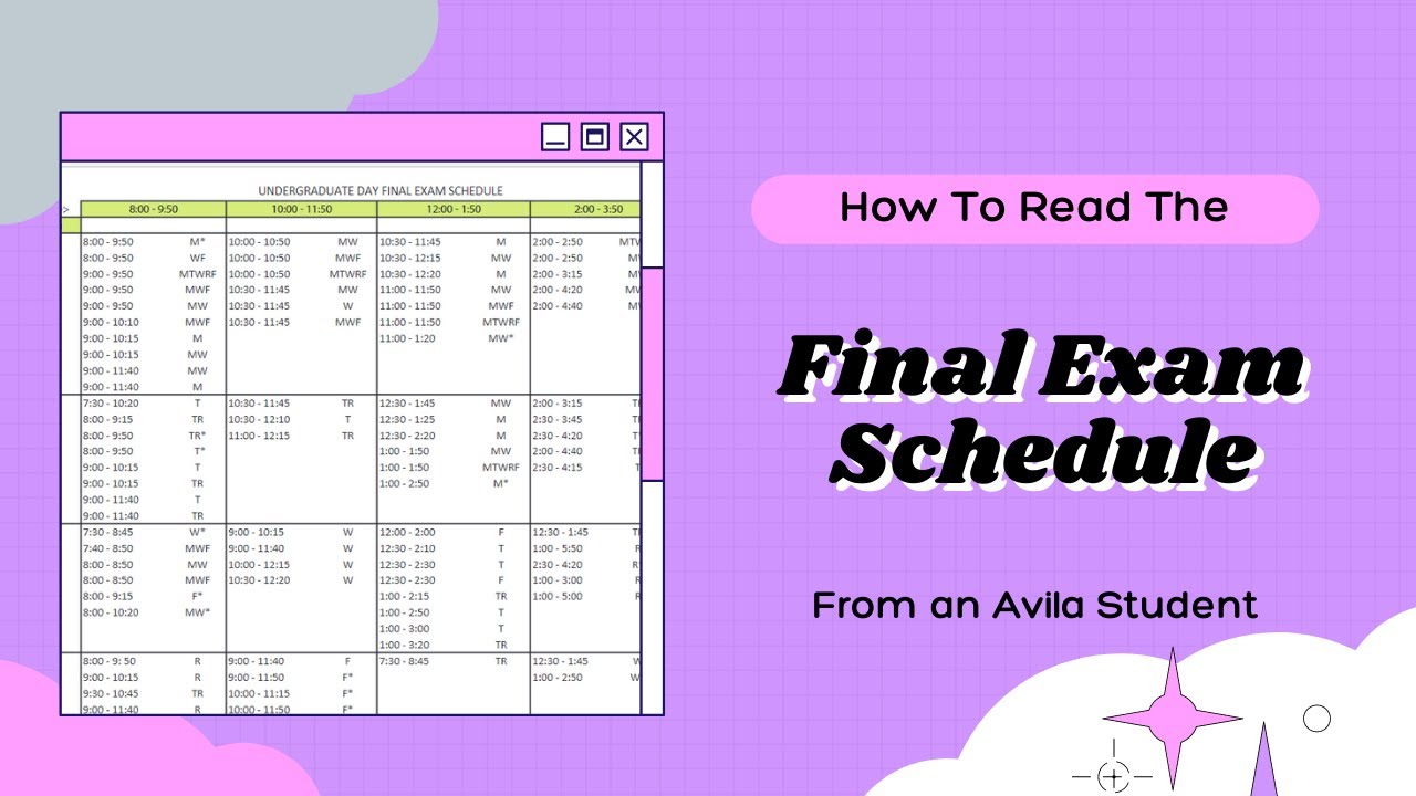 How to Read the Final Exam Schedule YouTube