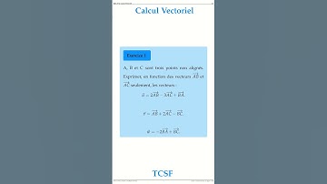 Ex N1 TCS Serie 2 Le Calcul Vectoriel TCS Maths space2study #maths #physiquechimie #science
