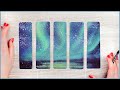 DIY Watercolor Bookmarks & Gift Ideas | How to Paint the Northern Lights / Aurora Borealis