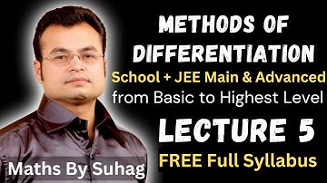 lec 5 methods of differentiation mod #calculus #differentiation IIT JEE Class 9 10 11 12 Dropper #me