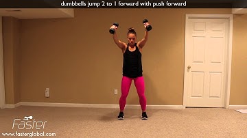dumbbells jump 2 to 1 forward with push forward.mov