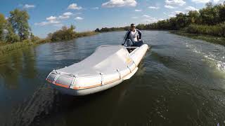 Гоняю с надувным каноэ KOLIBRI КМ-460С с аирдэком под мотором 5л.с. Water Race with Kolibri Canoe