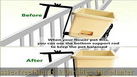 VIVIKEN Planter Box Bracket, Adjustable Hang Window Box Holder with Butterfly, Hanging Flower Pot S