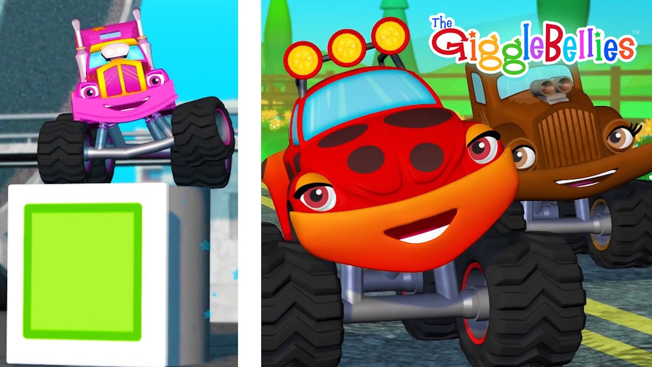 Monster Truck Cartoons for Kids, Learn Colors and Race, 50 MINUTES