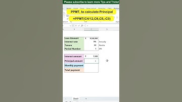 Calculate loan payment using PMT function. #Excel #exceltips #exceltricks #exceltutorial #shorts